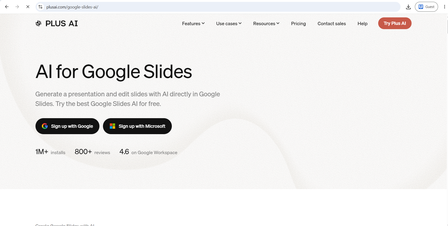 Plus AI Add-On for Google Slides and PowerPoint Screenshot